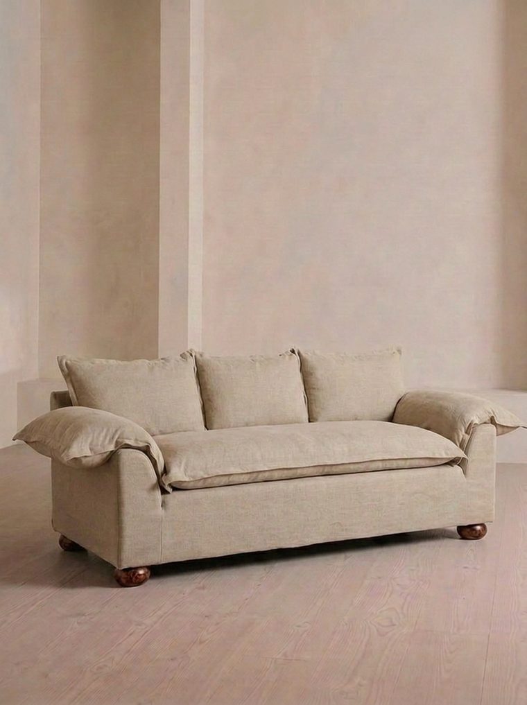 Natural linen sofa